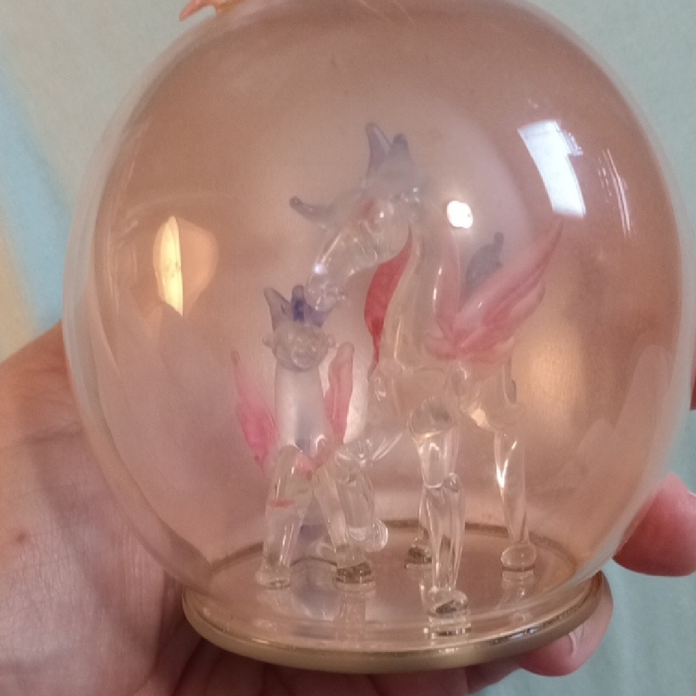 Glass Pegasus Mother & Baby Ornament.    Your Purchase Supports Wildlife Rescue!